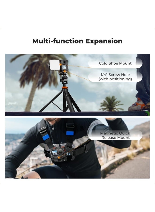 K&F Concept Aluminum Alloy Camera Cage Compatible with DJI Osmo Action 6 Camera Accessories, Protective Cage Expansion Frame Case with Cold Shoe Mount | 1/4" Screw Adapter for Tripod, Selfie Stick - Image 3